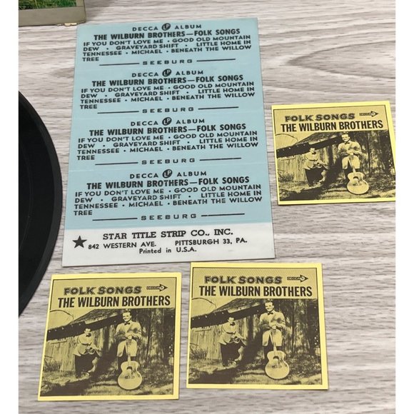 The Wilburn Brothers Folk Songs Compact 33 Jukebox EP Mini LP Decca 7-34041 - Picture 7 of 7